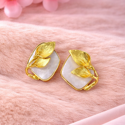 Gold Plated Mother of Pearl Earrings
