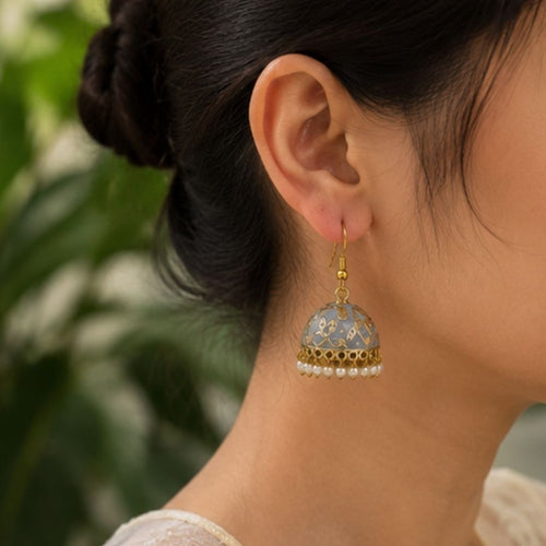 Classic Gold-Plated Pearl Drop Jhumki Earrings