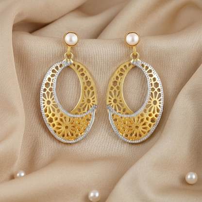 Dual-Tone Filigree Earrings