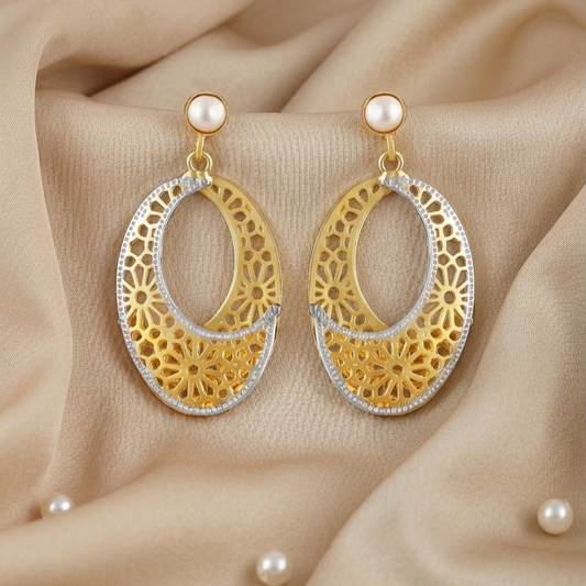 Dual-Tone Filigree Earrings