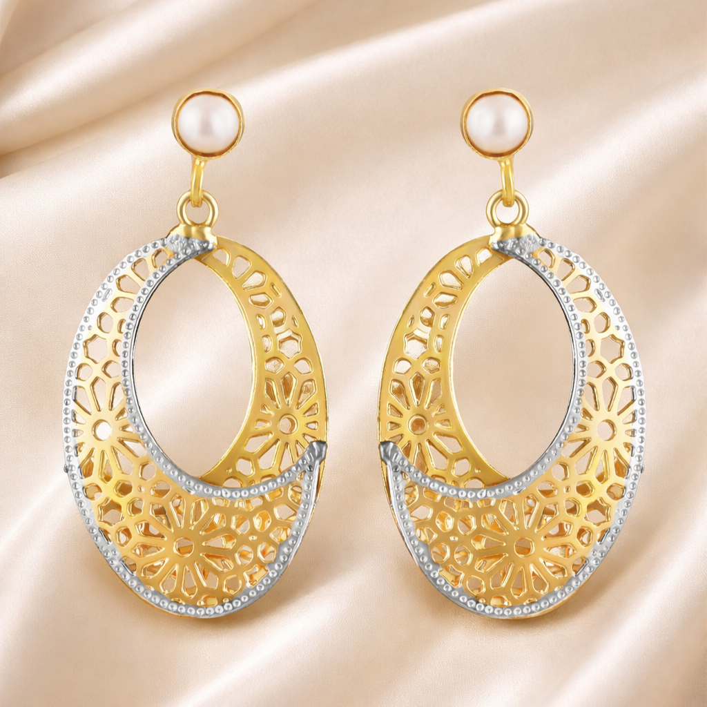 Dual-Tone Filigree Earrings