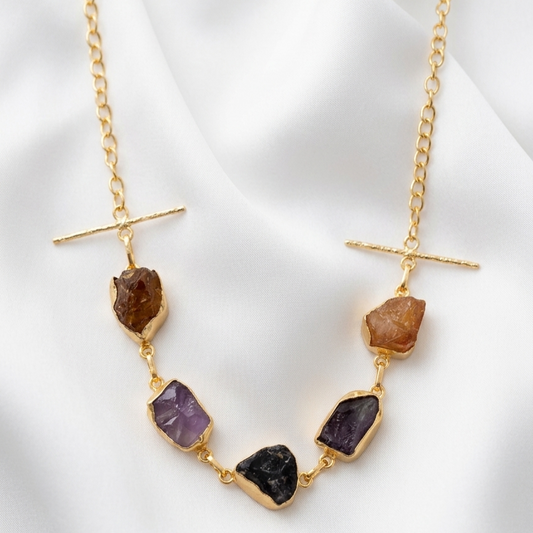 Gold Plated Semi Precious Stones Choker