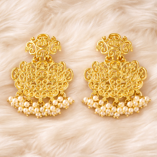 Gold Plated Filigree Earrings