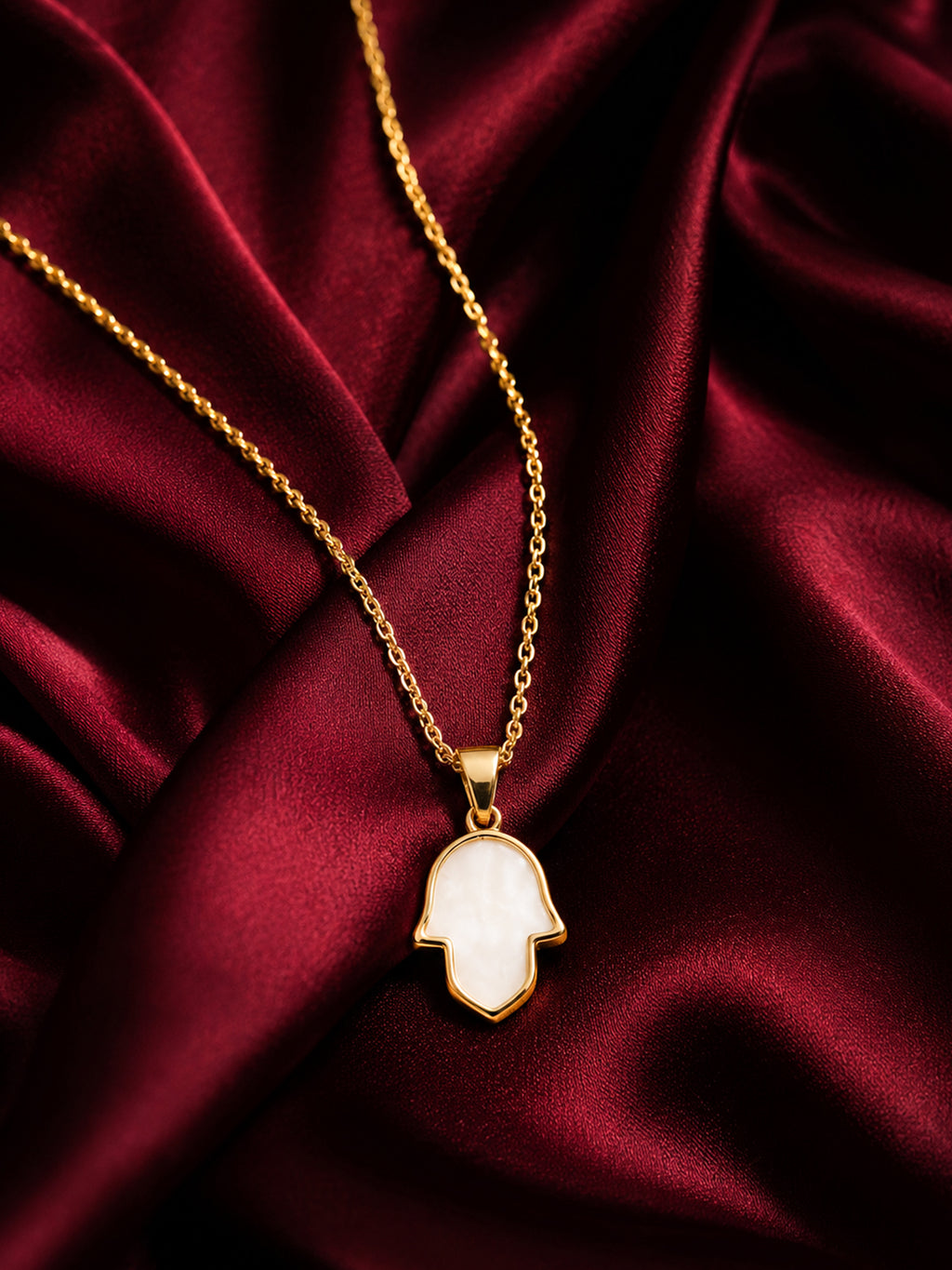 Gold‑Plated Hamsa Charm Pendant Chain