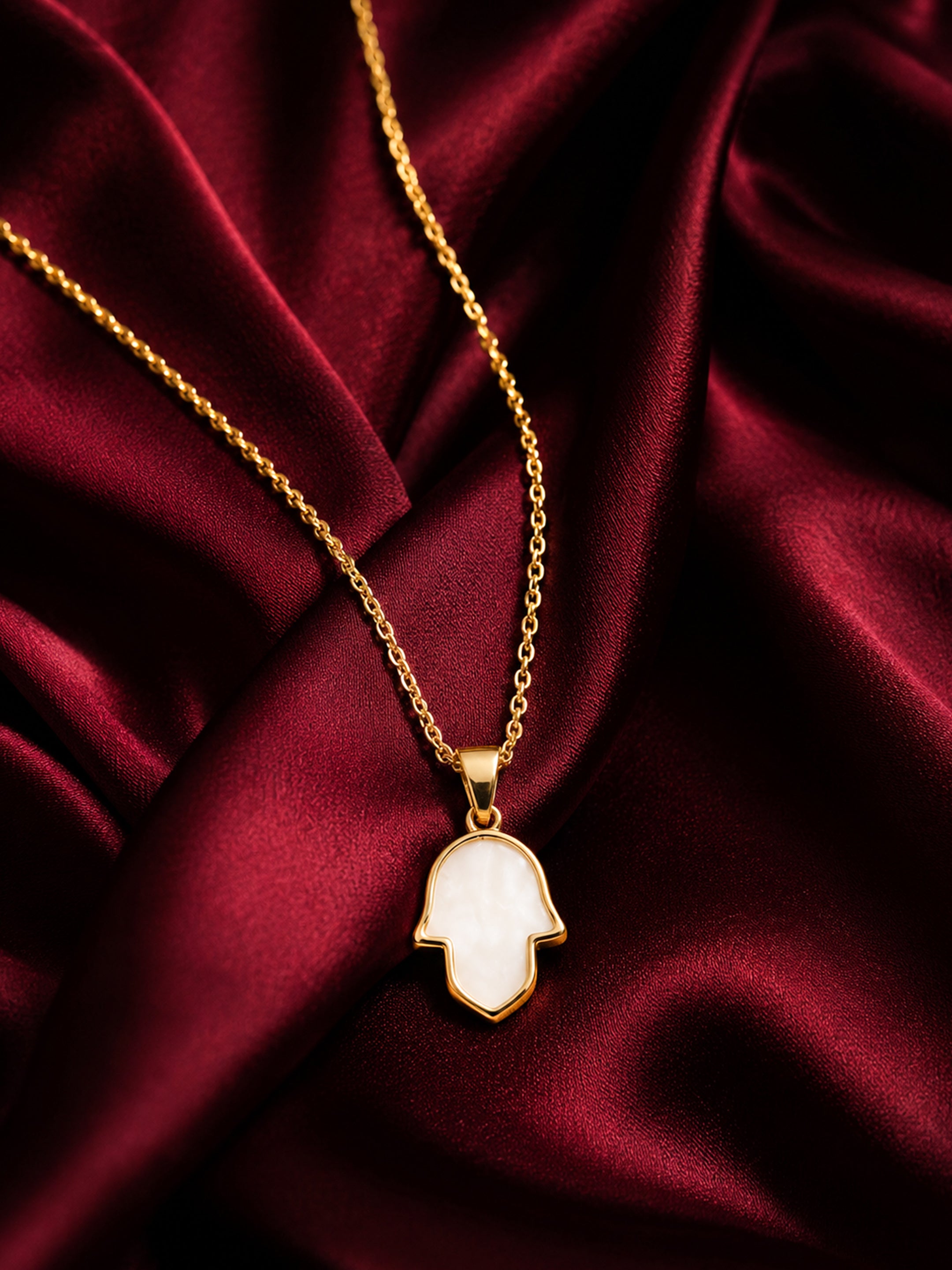 Gold‑Plated Hamsa Charm Pendant Chain