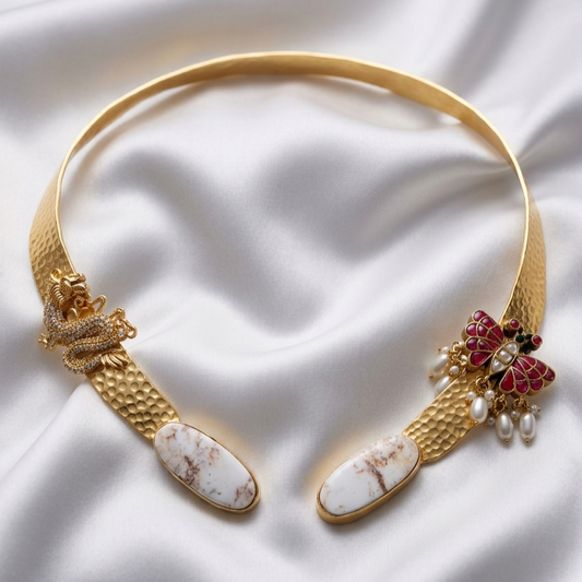 Butterfly Gold-Plated Open Collar Necklace