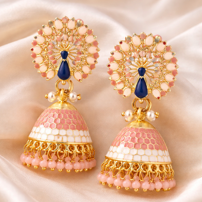 Gold Plated Peacock Earrings