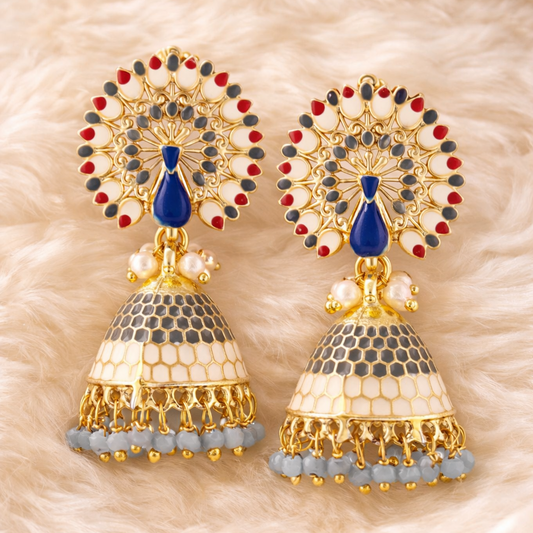 Gold Plated Peacock Earrings