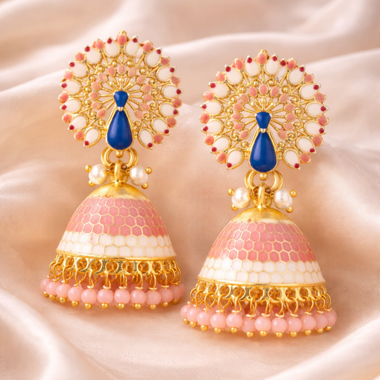 Gold Plated Peacock Earrings