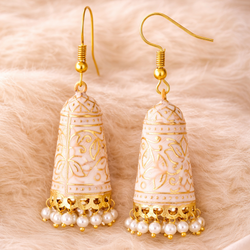 Gold Plated Enamel Earrings