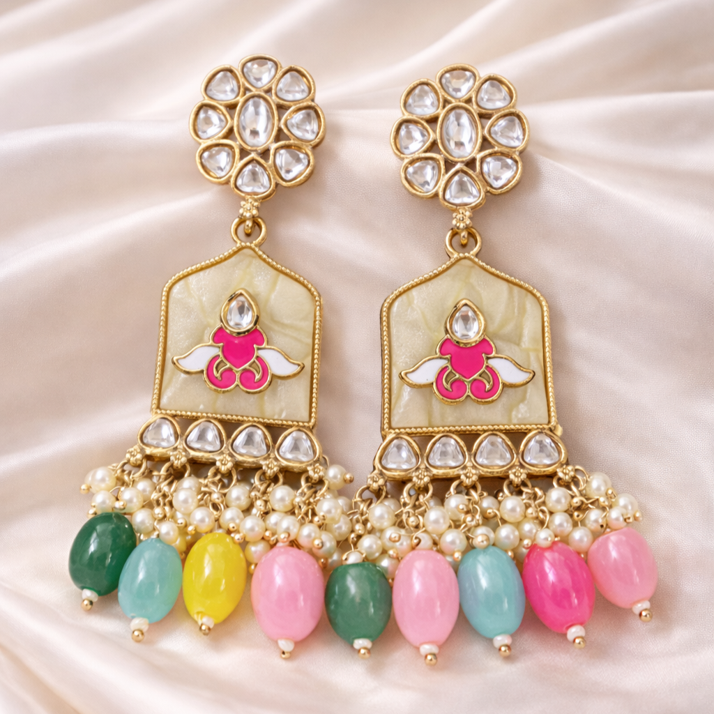 Gold Plated Kundan Earrings