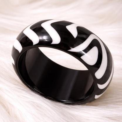 Zebra Stripe Resin Bangle