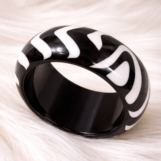 Zebra Stripe Resin Bangle