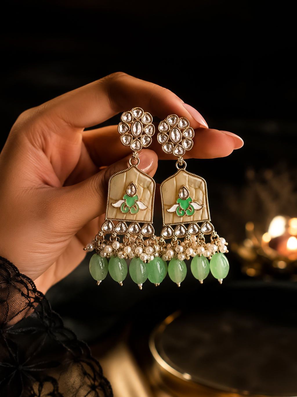 Gold Plated Kundan Earrings