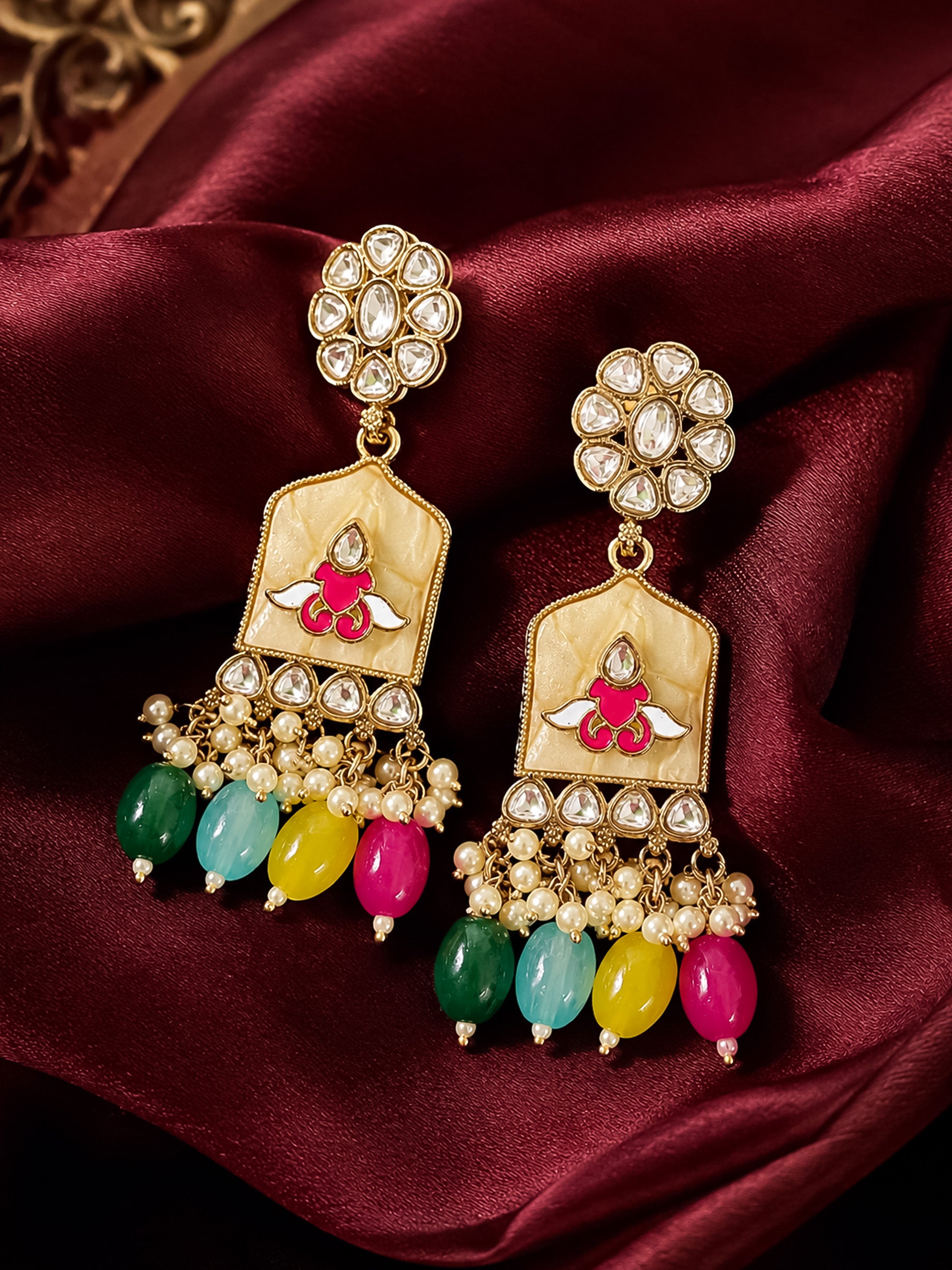 Gold Plated Kundan Earrings