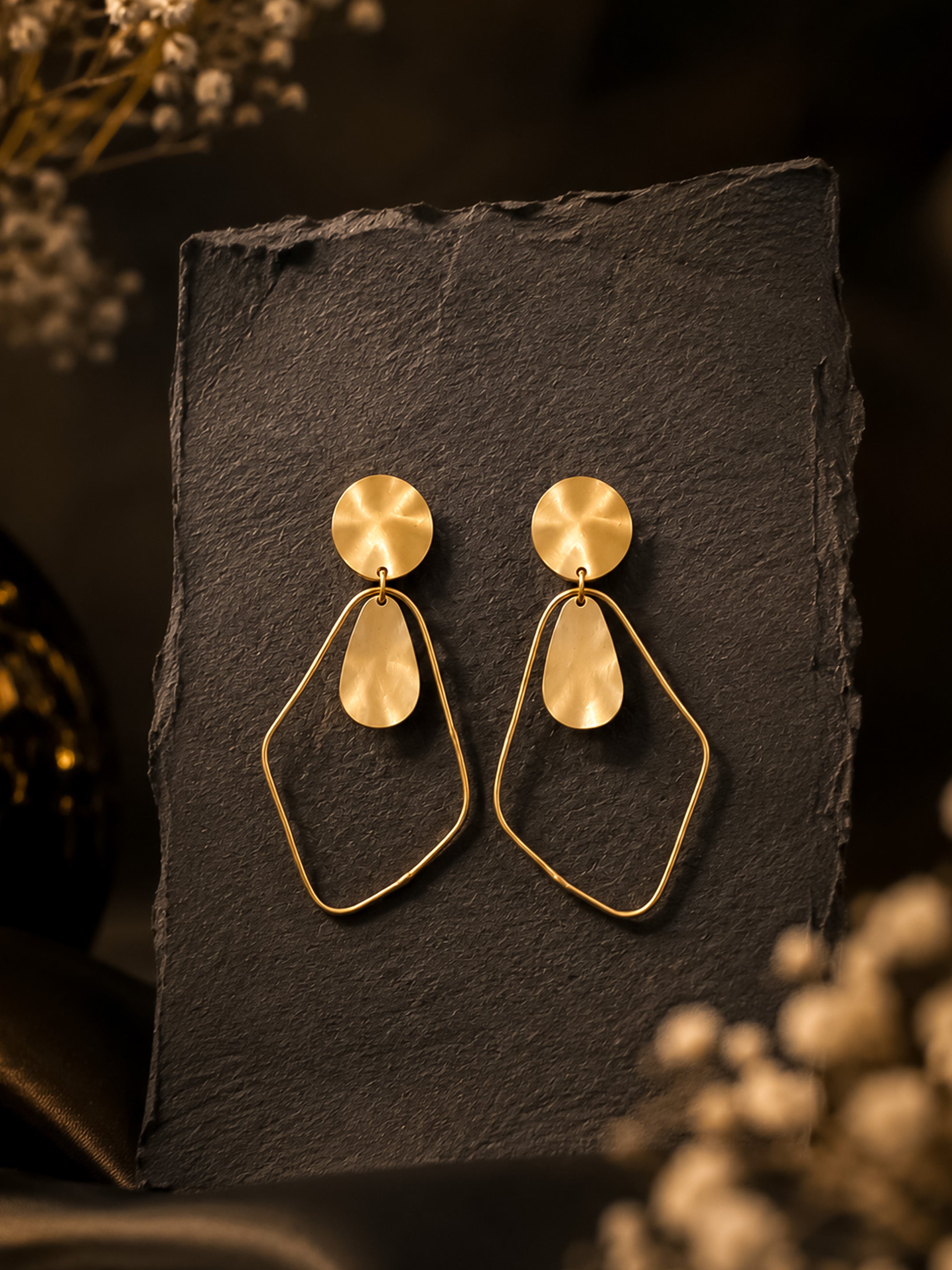 Gold Plated Geometric Earrings