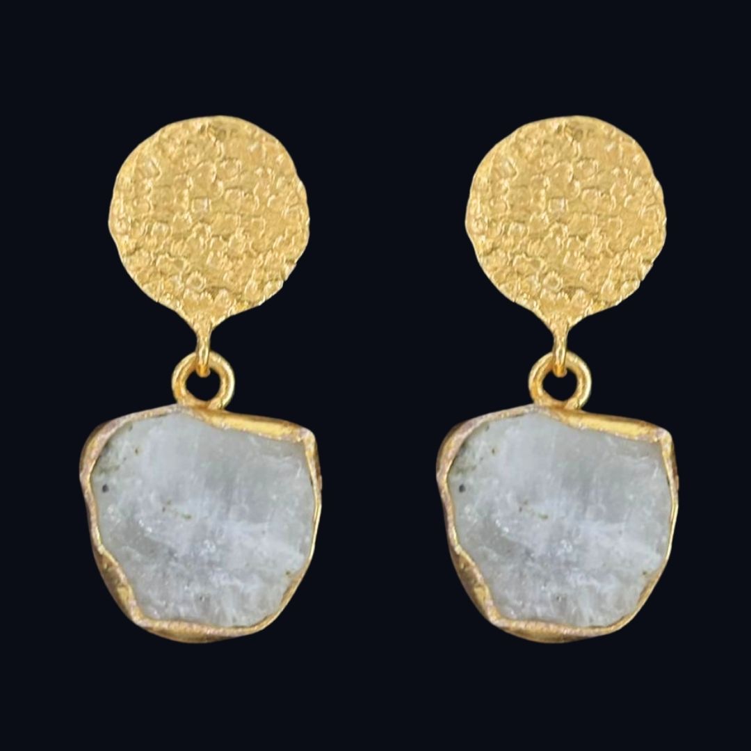 Gold Plated Semi-Precious Stone Earrings