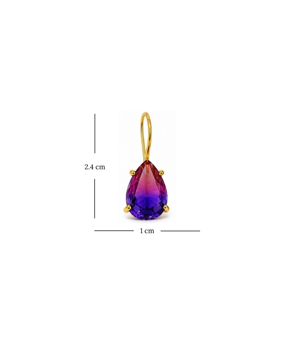 Gold Plated Pear Shape Ombre Cubic Zirconia Drop Earrings