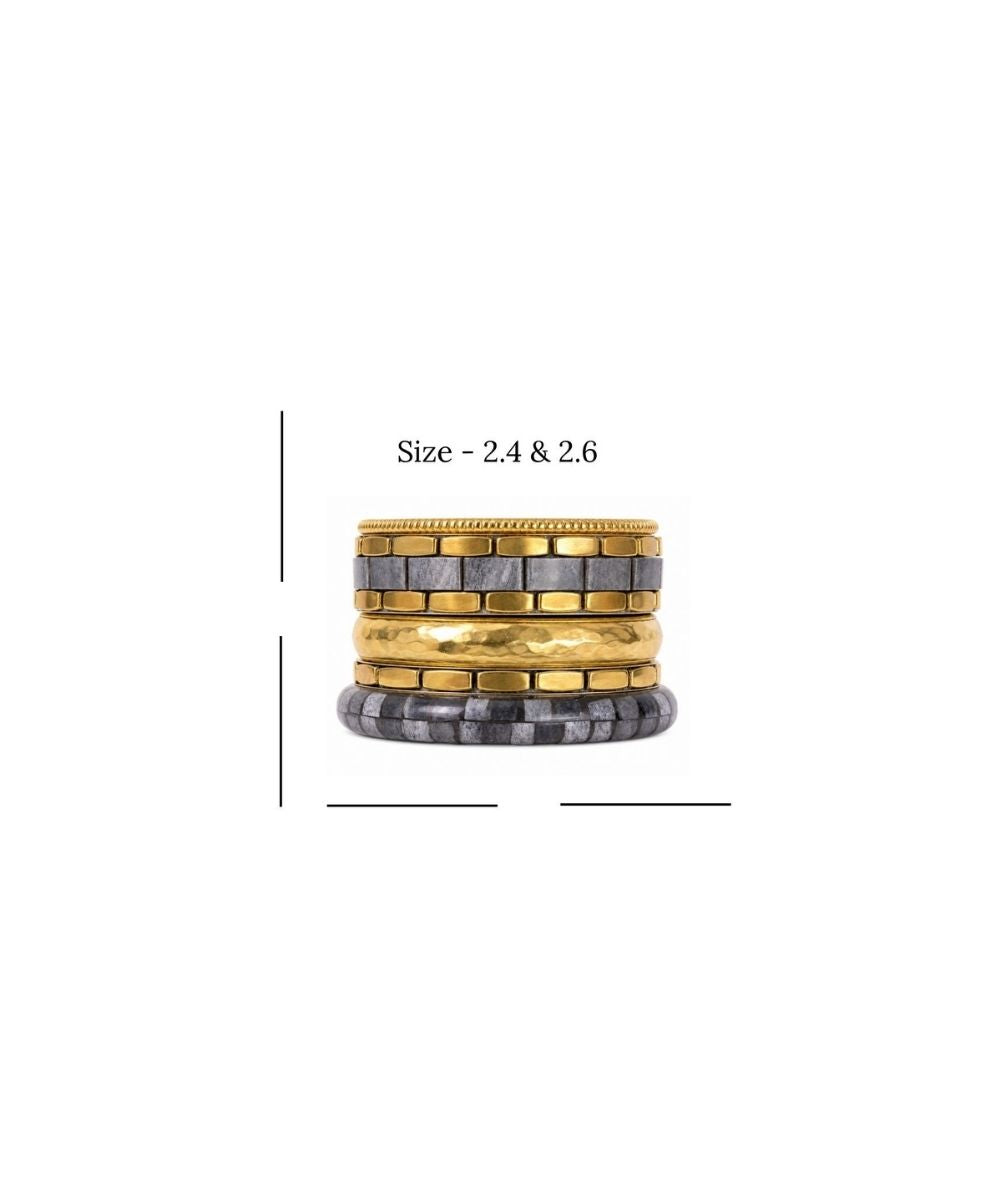 Gold Plated Stone Chips Set of Bangles