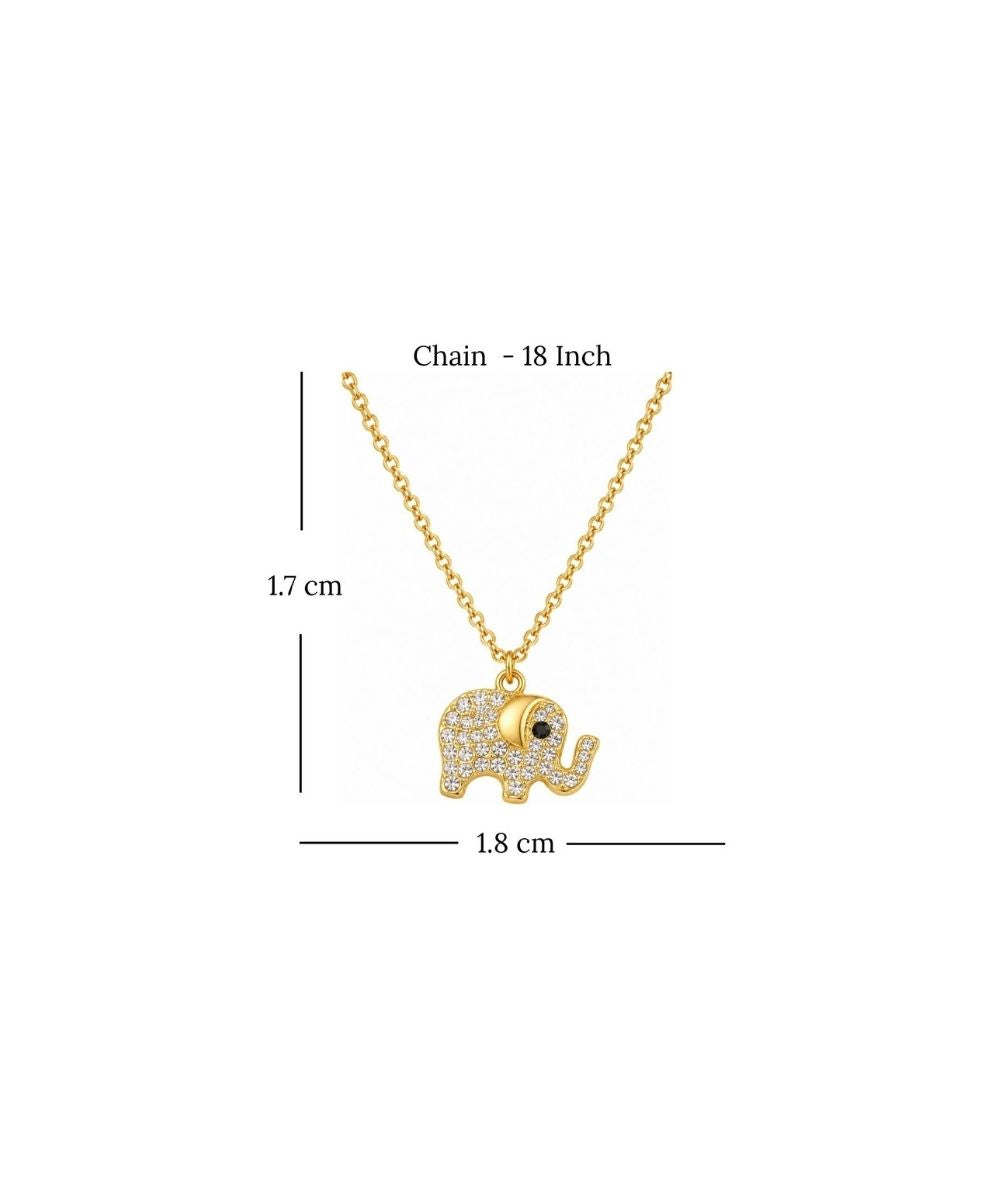 Elephant Charm Evil Eye Pendant Necklace