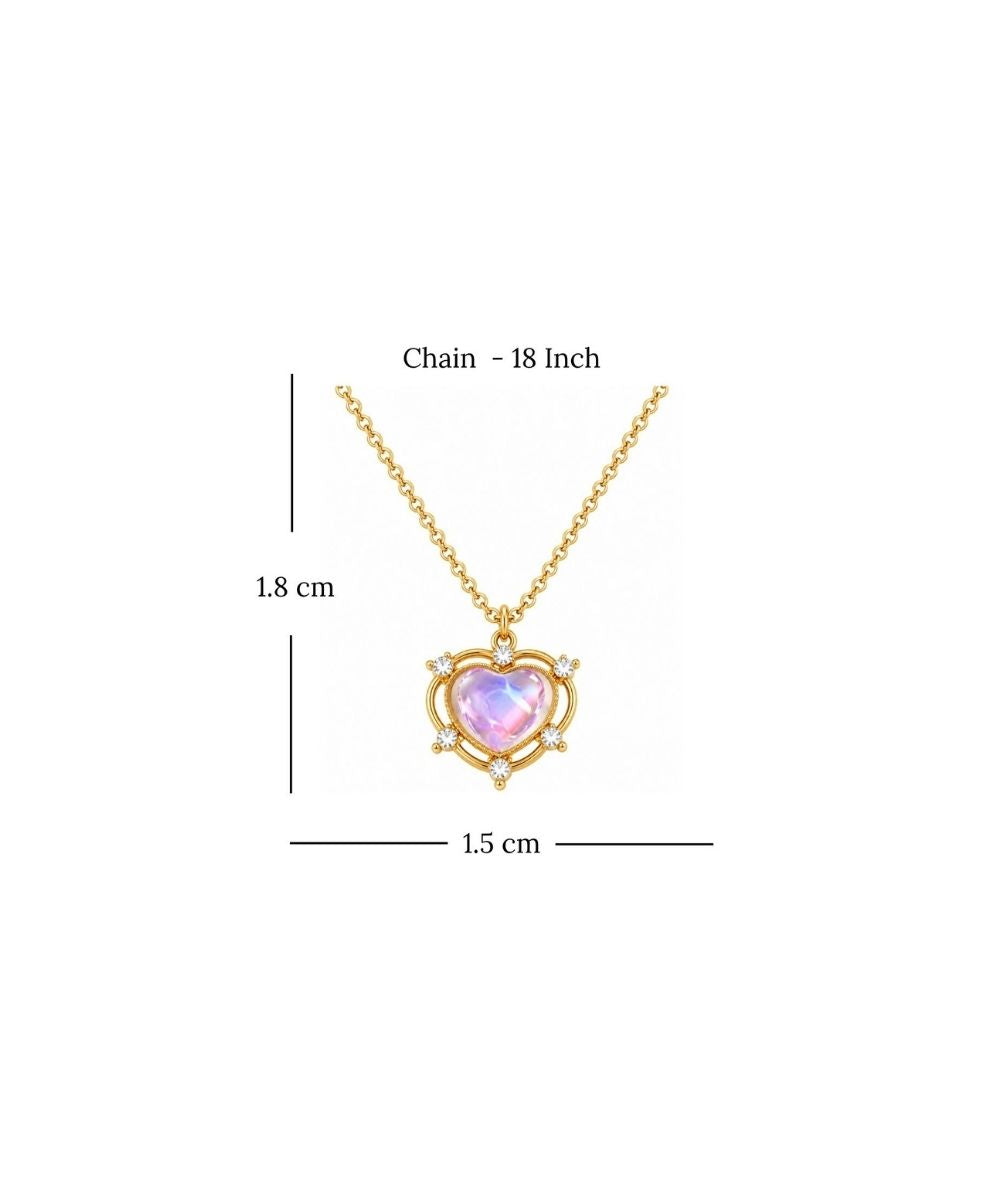 Luna Glow Stone Heart Shape Pendant Necklace