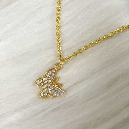 Butterfly Style Cubic Zirconia Pendant Necklace