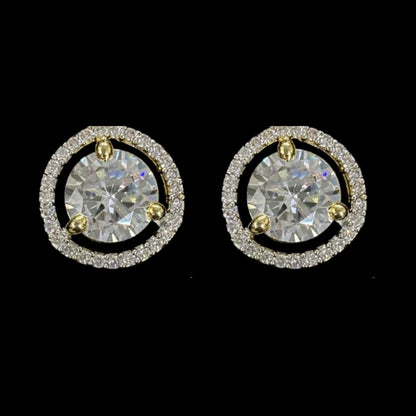 Gold-Plated Eternal Glow Solitaire Halo Pendant & Earrings Set