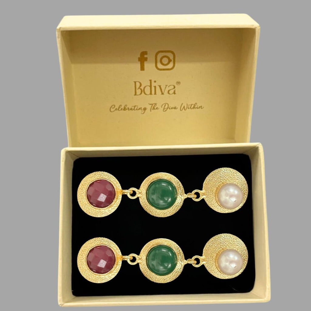 Gold Plated Semi-Cultured Pearl Earrings