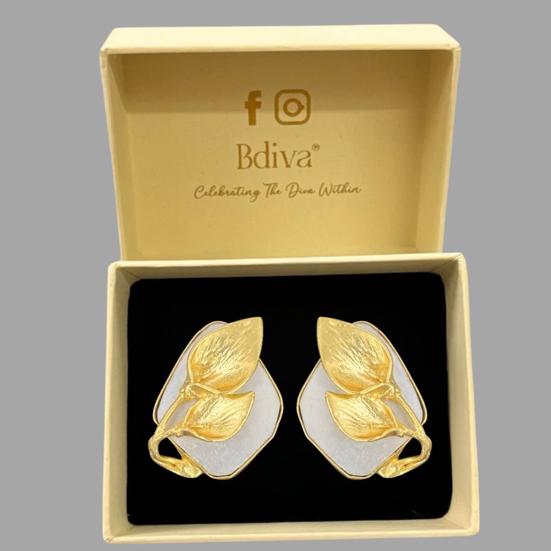 Gold Plated Mother of Pearl Earrings