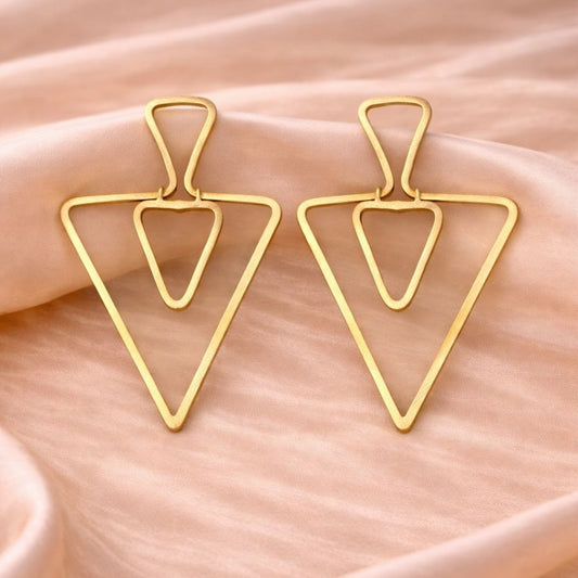 Gold Plated Triangle Earrings