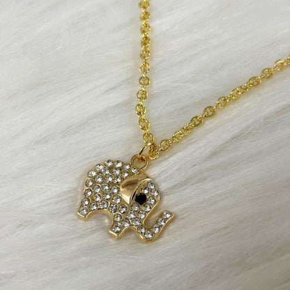 Elephant Charm Evil Eye Pendant Necklace