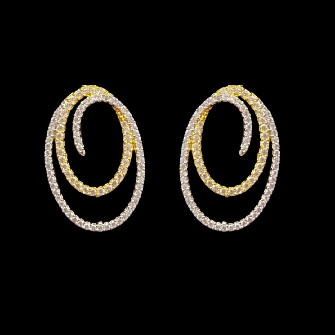 Gold-Plated Oval Solitaire Pendant & Earrings Set – Classic Elegance, Timeless Sparkle