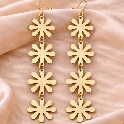Gold Plated Snowflake Earrings