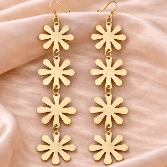 Gold Plated Snowflake Earrings