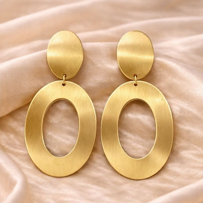 Gold Plated Double Oval Earrings