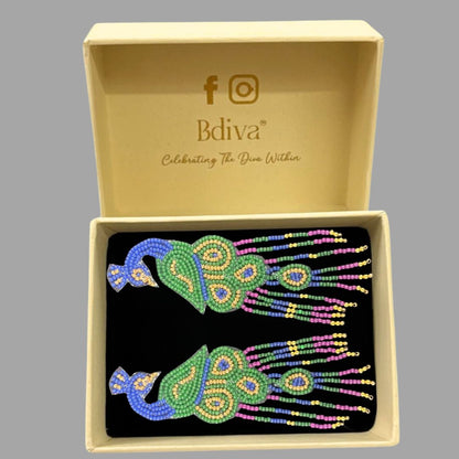 Multicolour Butterfly Seed Bead Earrings