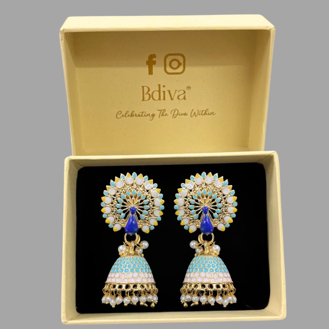 Gold Plated Peacock Earrings