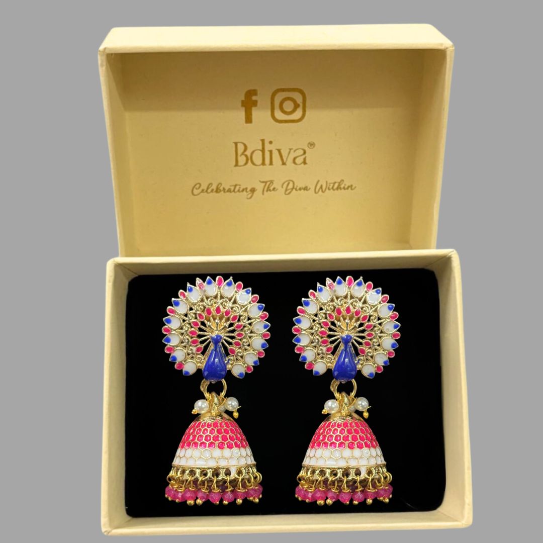 Gold Plated Peacock Earrings