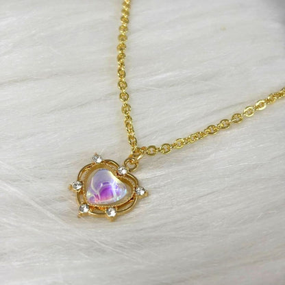 Luna Glow Stone Heart Shape Pendant Necklace