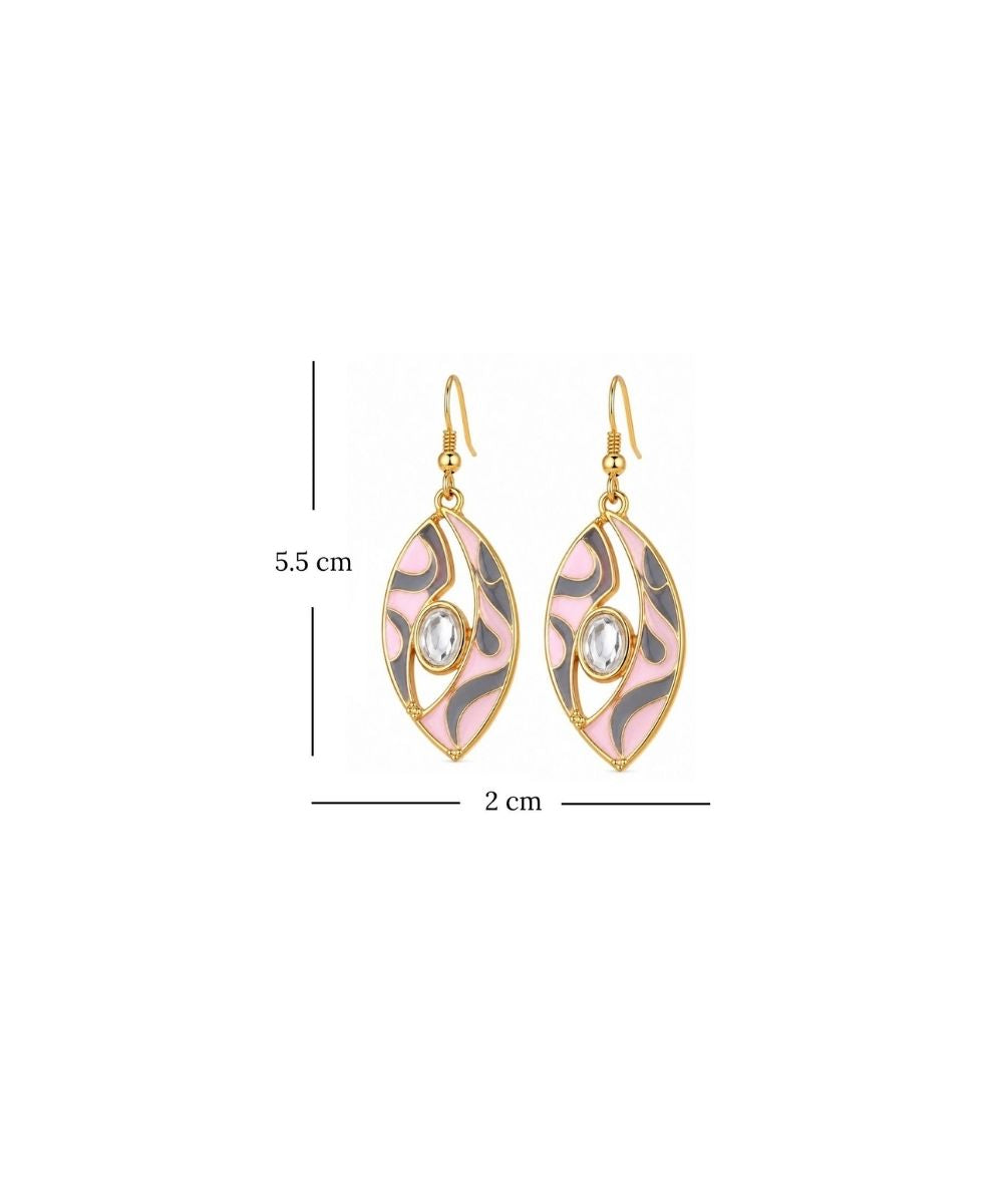 Gold-Plated Kundan Drop Earrings
