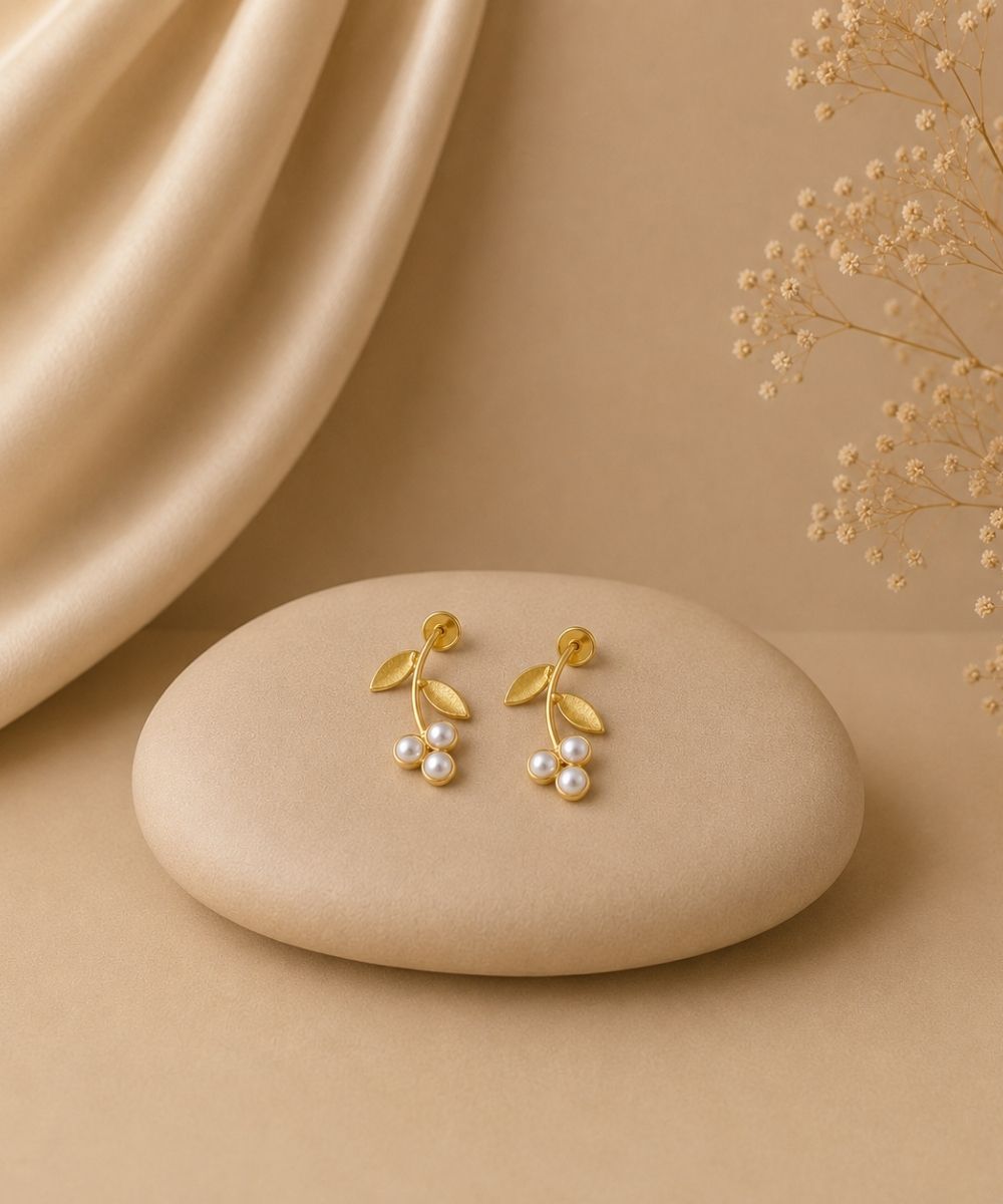 Gold Plated Pearl Drop Earrings