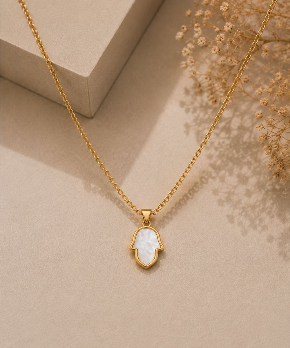 Gold‑Plated Hamsa Charm Pendant Chain