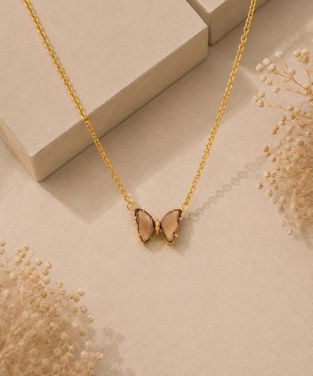 Gold‑Plated Butterfly Charm Pendant Chain