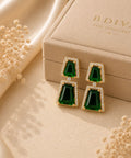 Gold Plated Green Topaz Earrings