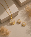 Gold Plated Cubic Zirconia Pendant Set