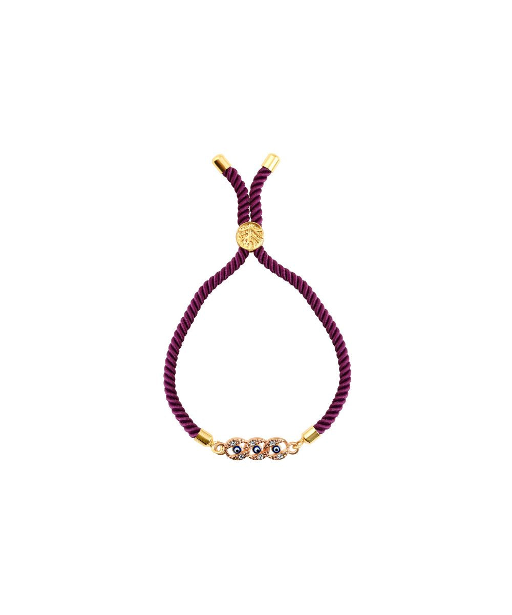Adjustable Gold-Plated Evil Eye Bracelet