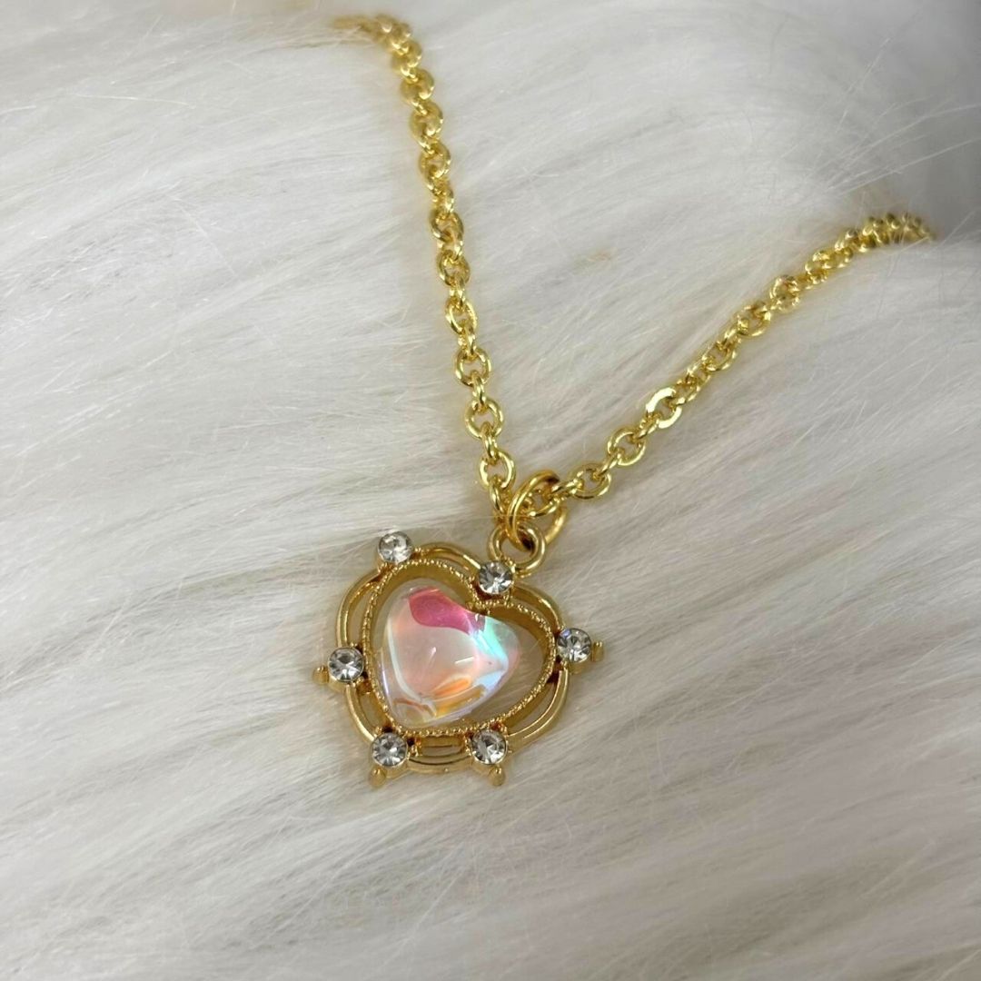Luna Glow Stone Heart Shape Pendant Necklace