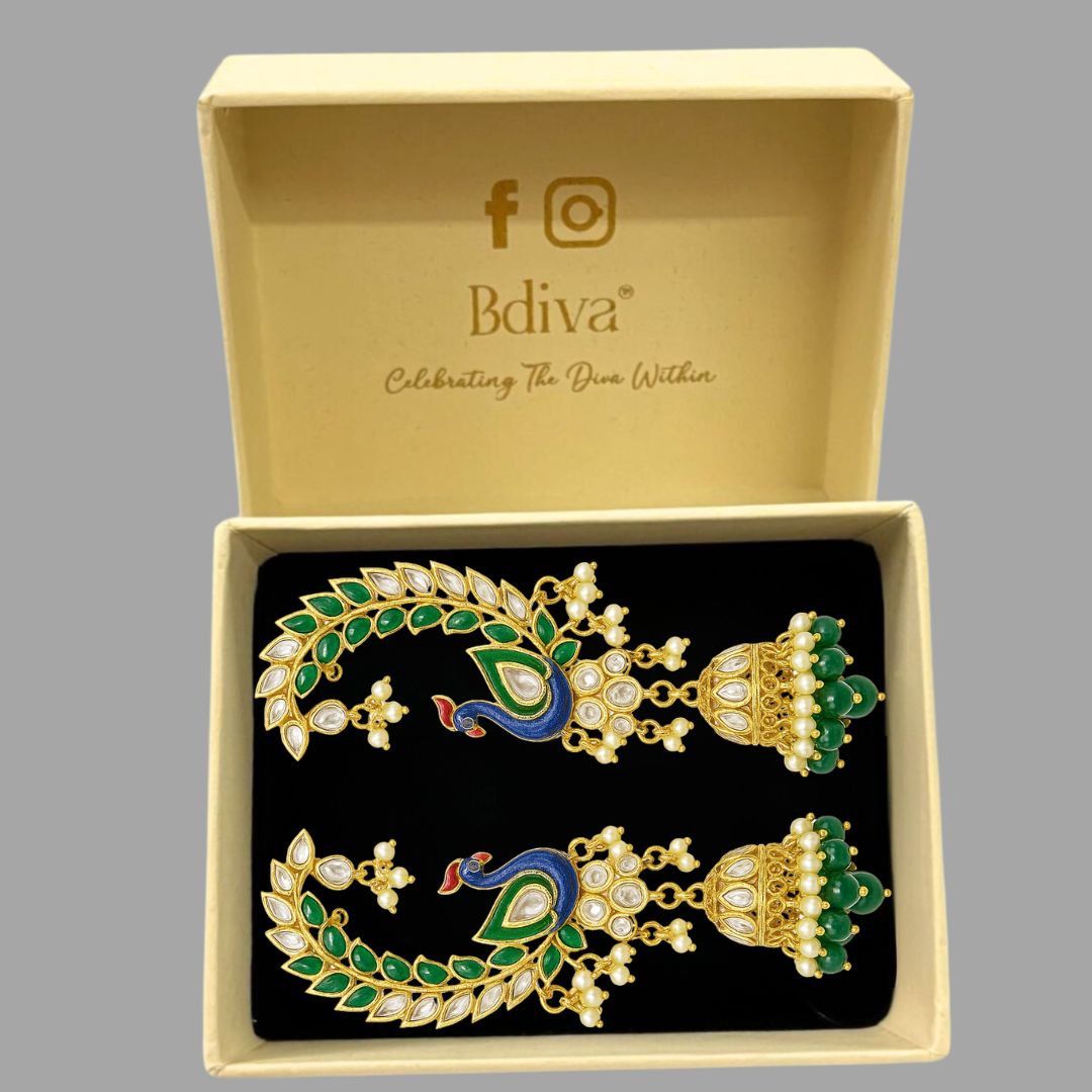 Gold Plated Peacock Earrings