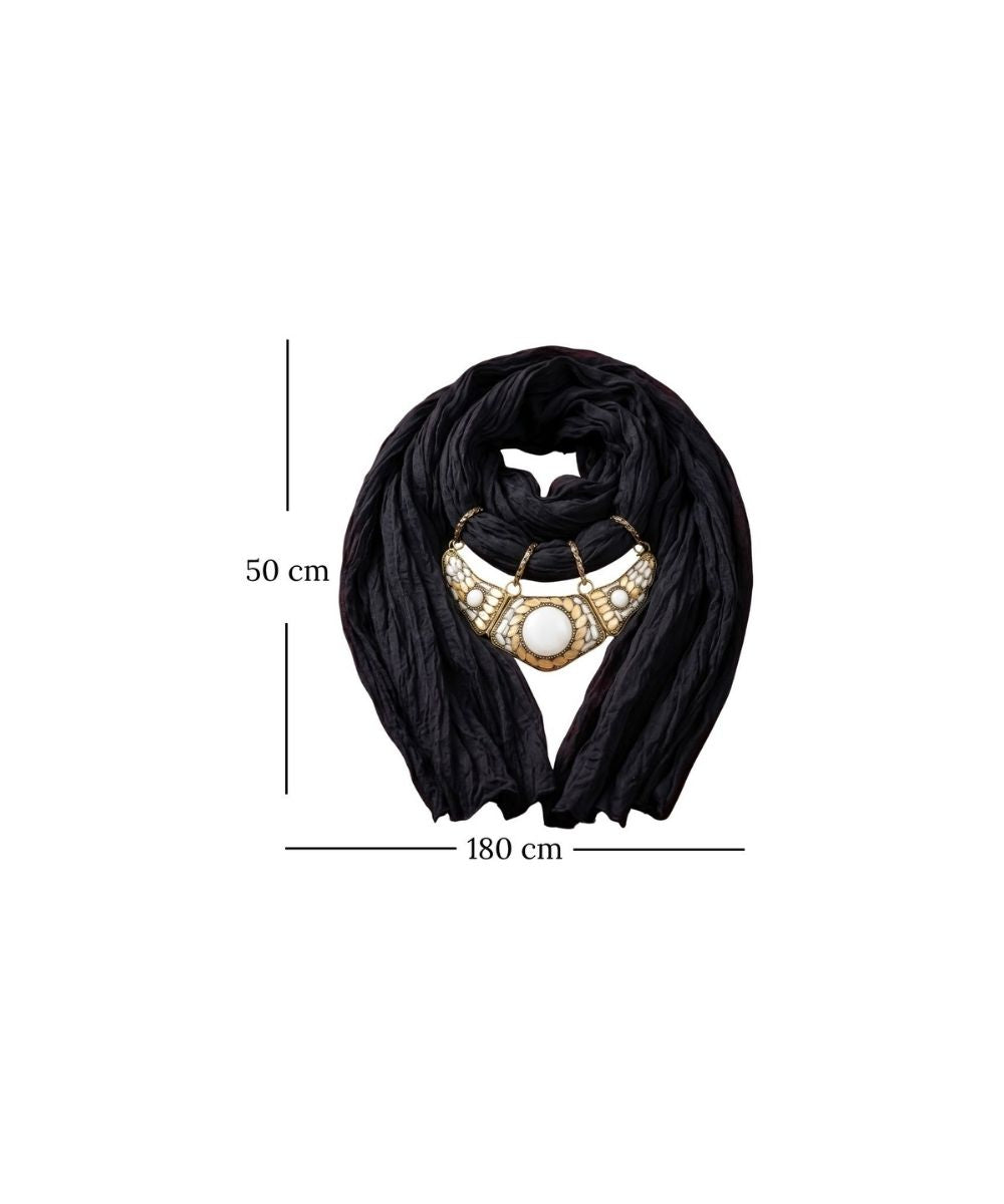 Georgette Scarf With Indian Jewelry