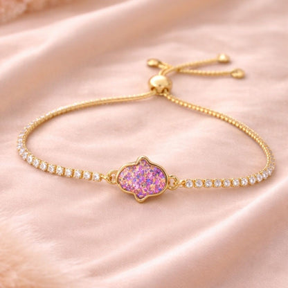 Dazzling Gold-Plated Hamsa Bracelet